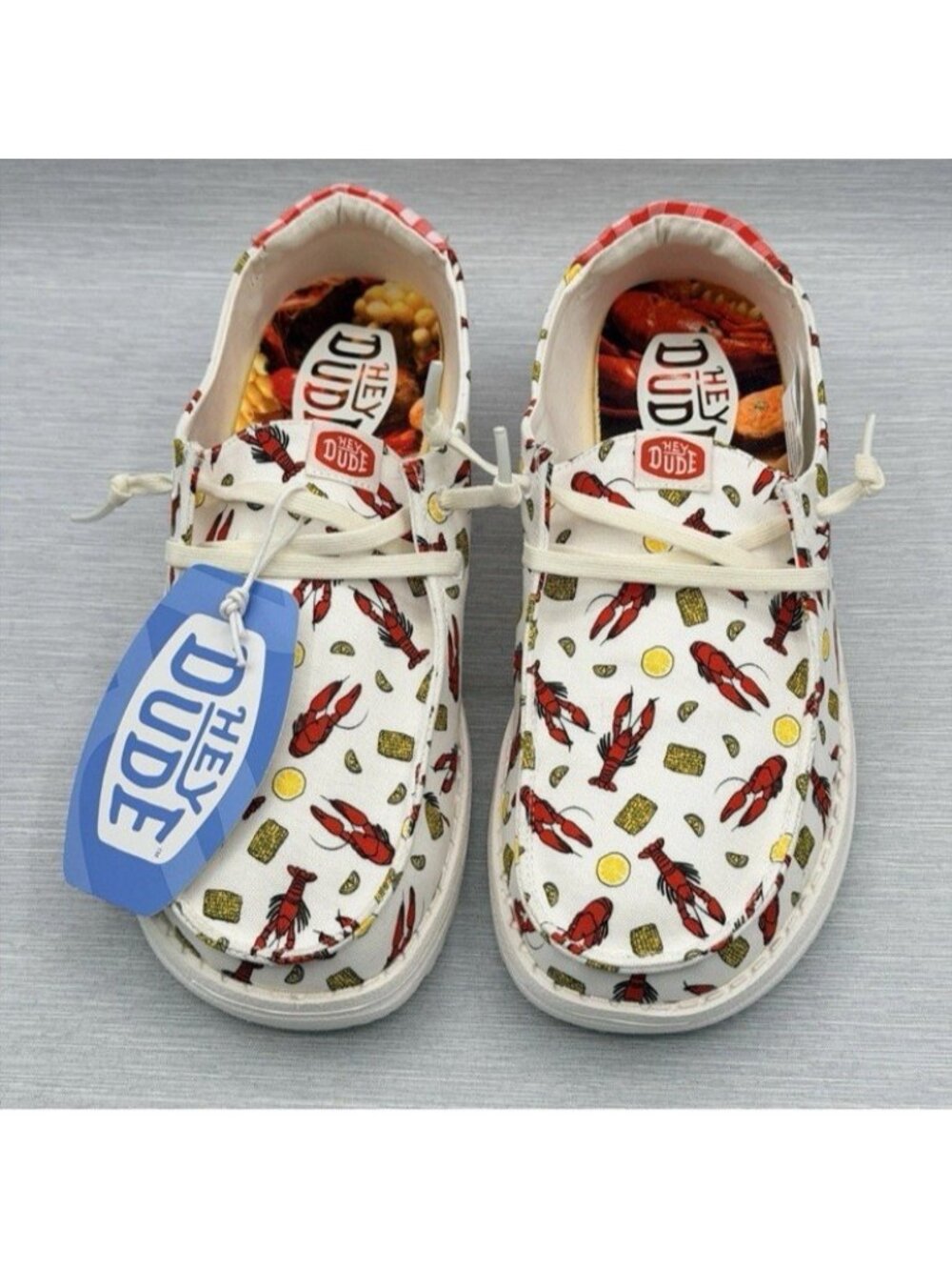 Hey Dude Wendy Women's Size 9 Shoes Crawfish Boil Cajun Novelty Seafood Boil - Picture 2 of 8